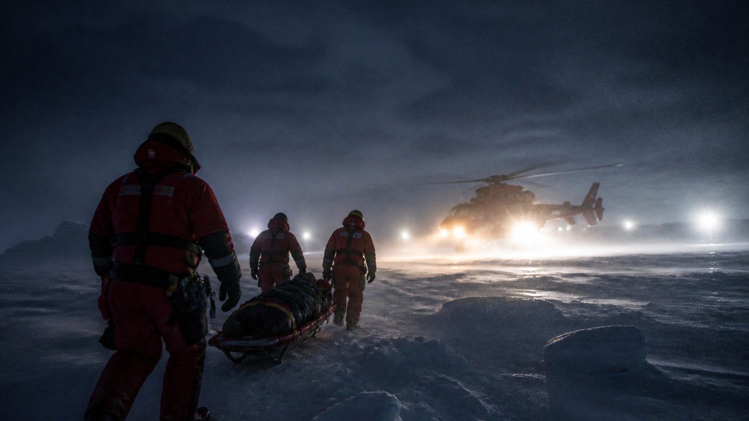 Antarctica rescue tests crew in midwinter darkness