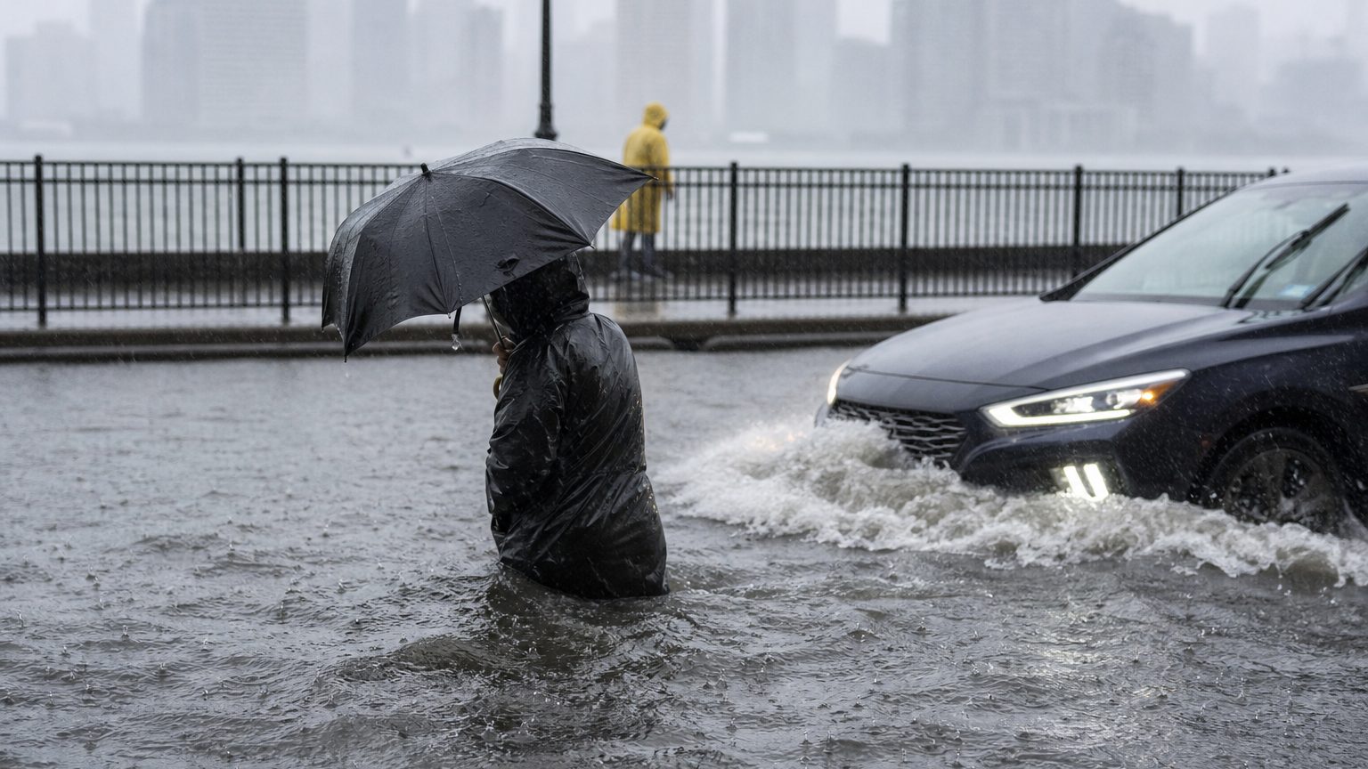 Torrential rain floods New York, New Jersey