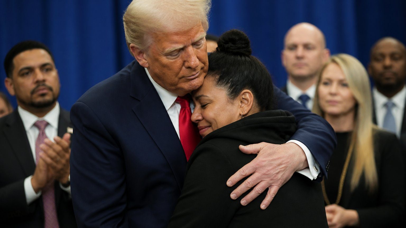 Trump Embraces Bronx Boy’s Mother at Crime Event