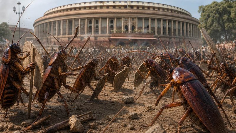 Delhi Cockroach Protesters Clash Near Parliament