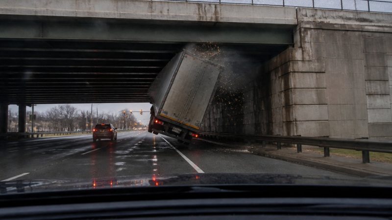 Dashcam Catches New York Overpass Crash