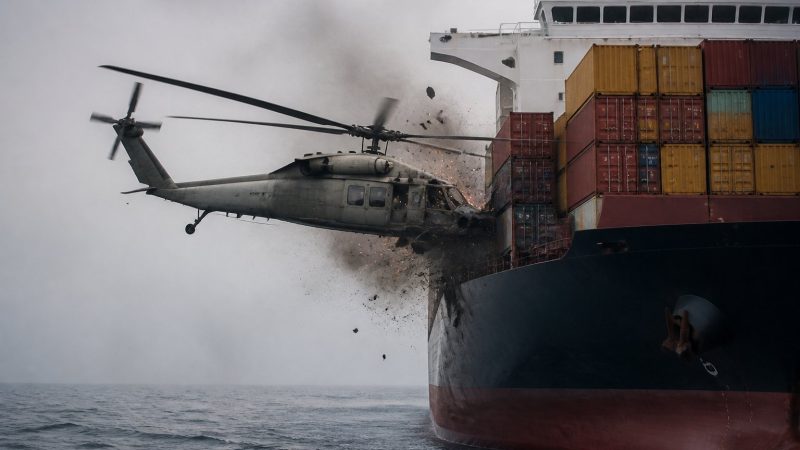 US helicopter hits cargo ship in Iran blockade