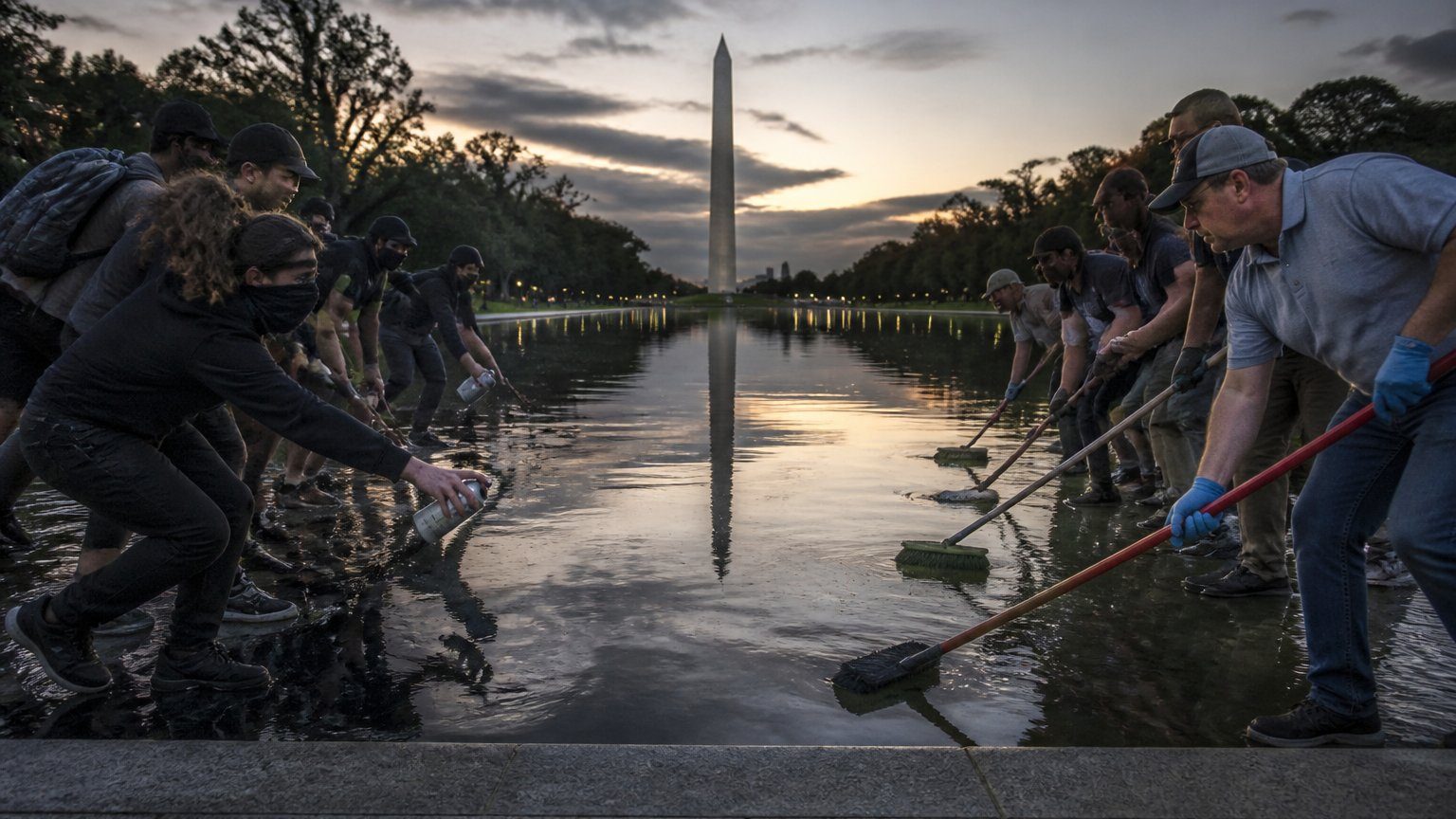 Reflecting Pool Vandalism Fight Heats Up