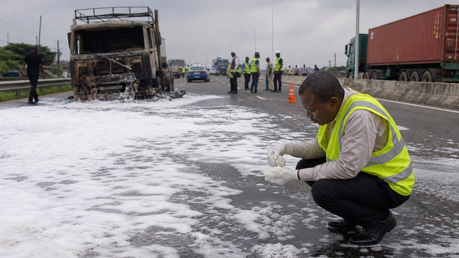 Nigerian Highway Foam Spurs Safety Probe