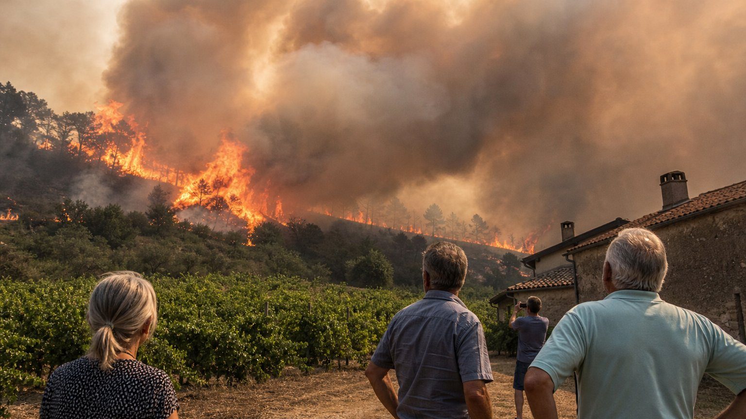 European Wildfires Rage Near Bordeaux, Madrid