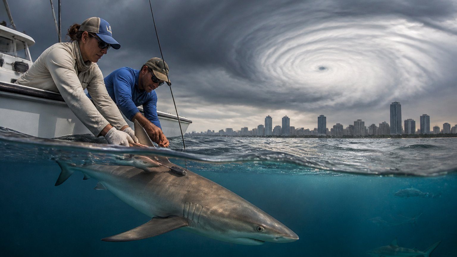 Shark tagging project may help forecast hurricane strength
