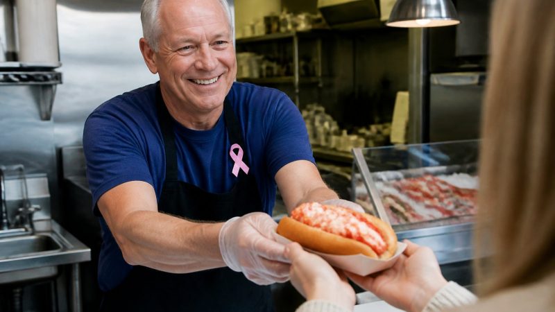 Male breast cancer survivor sells 1 millionth lobster roll