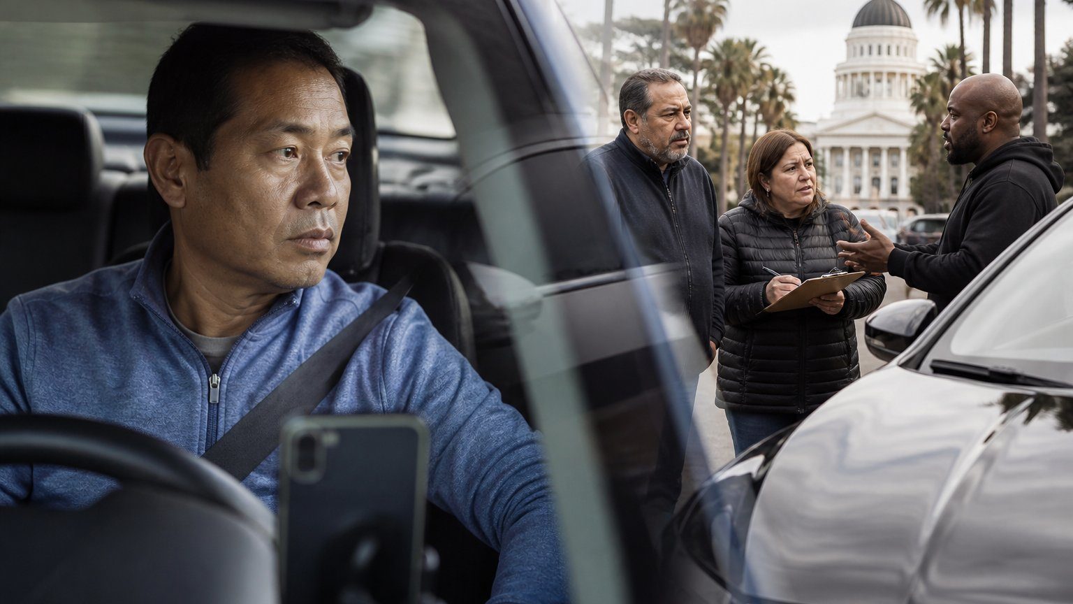 California Uber and Lyft Drivers Near Union Vote