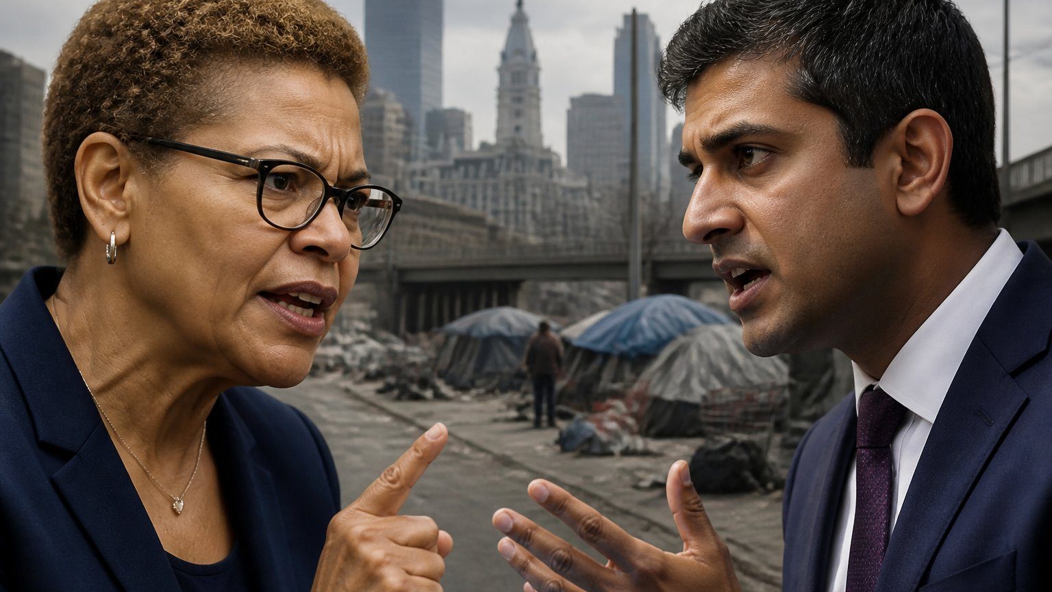 Bass, Raman Trade Blows Over Homelessness Post