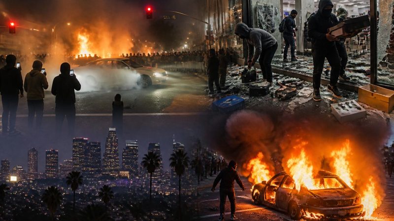 LA Street Takeovers Spark Fire, Looting