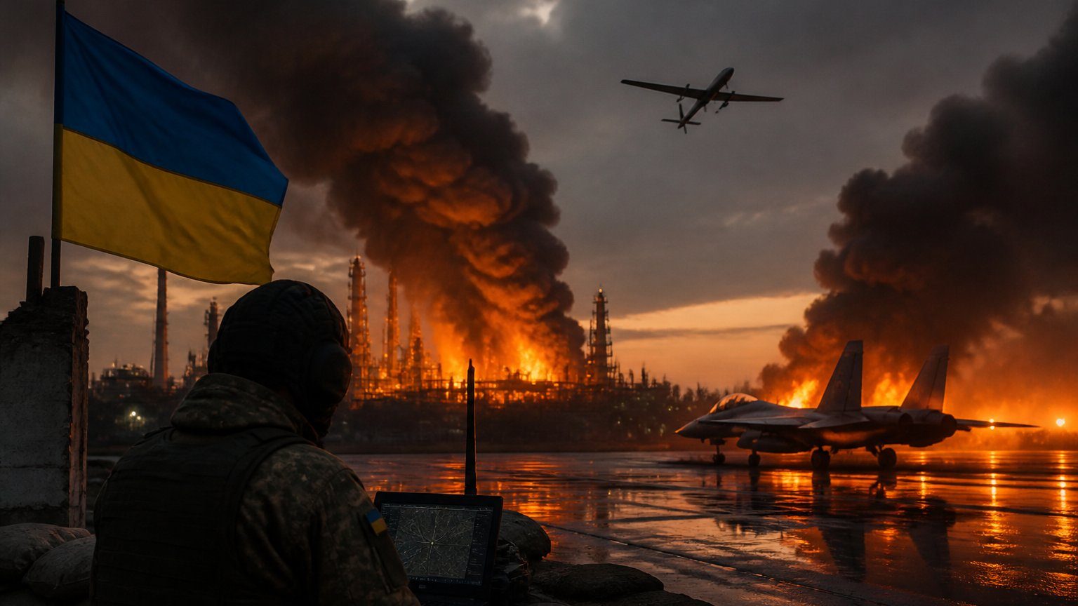 Ukraine Says Oil Refinery, Airfield Hit in Russia