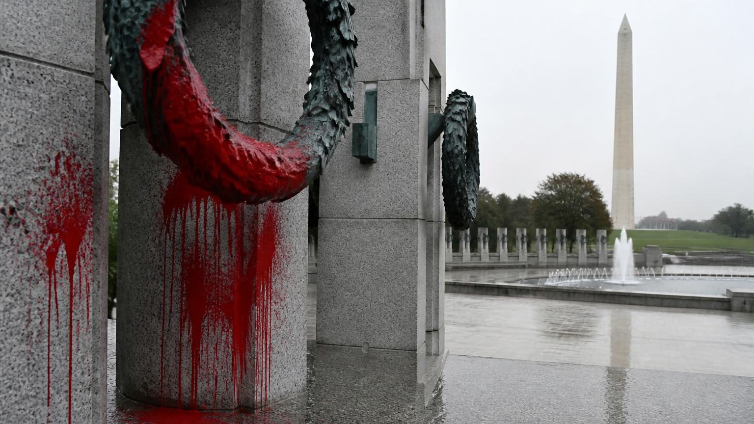 World War II Memorial Vandalized on Mall